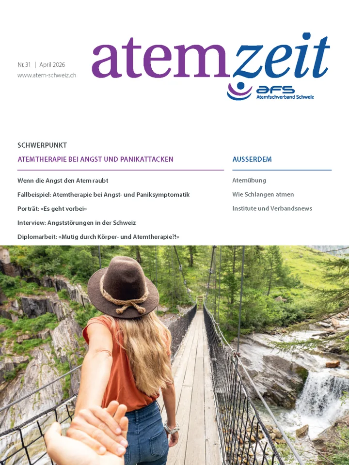 Titelseite der atemzeit Nr. 31/2026 zum Thema Atemtherapie bei Angst und Panikattacken